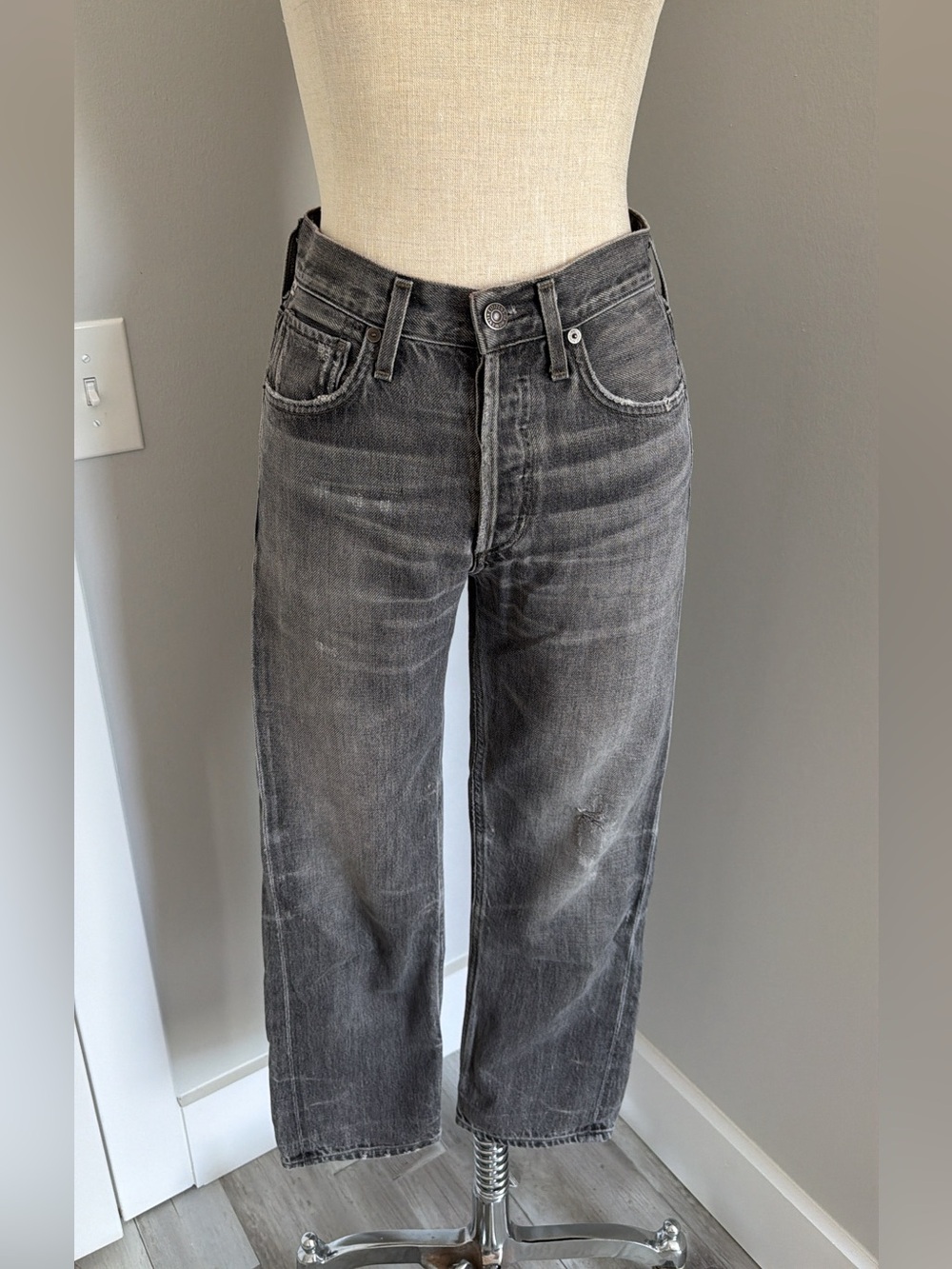 Citizens of Humanity Premium Vintage Gray Gia High Rise Ankle Straight Jeans 24